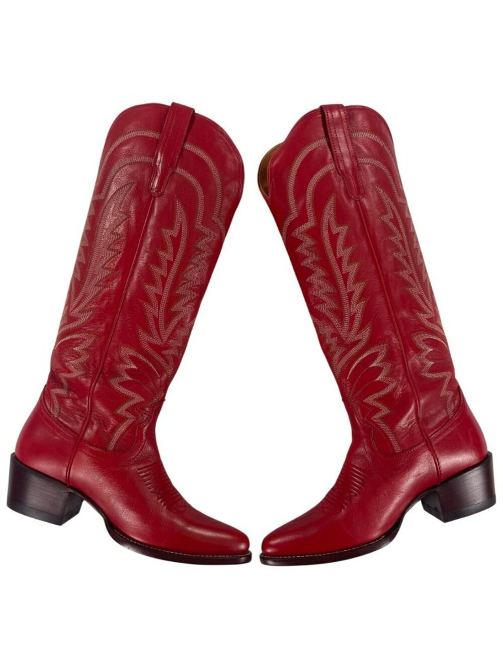 Tecovas The Abby Crimson Cowhide Leather Western Boots Women's Size 9B LIKE NEW - Picture 3 of 15